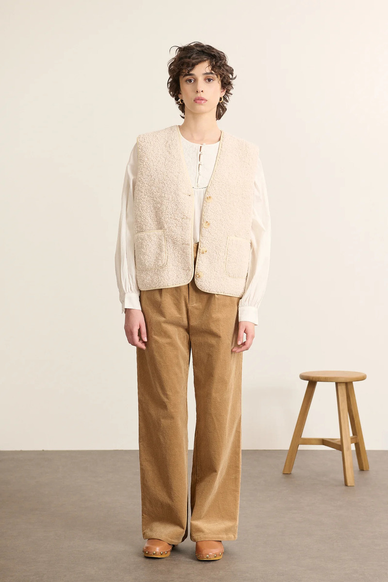 CHALECO BORREGUILLO POLA COLOR CRUDO 1